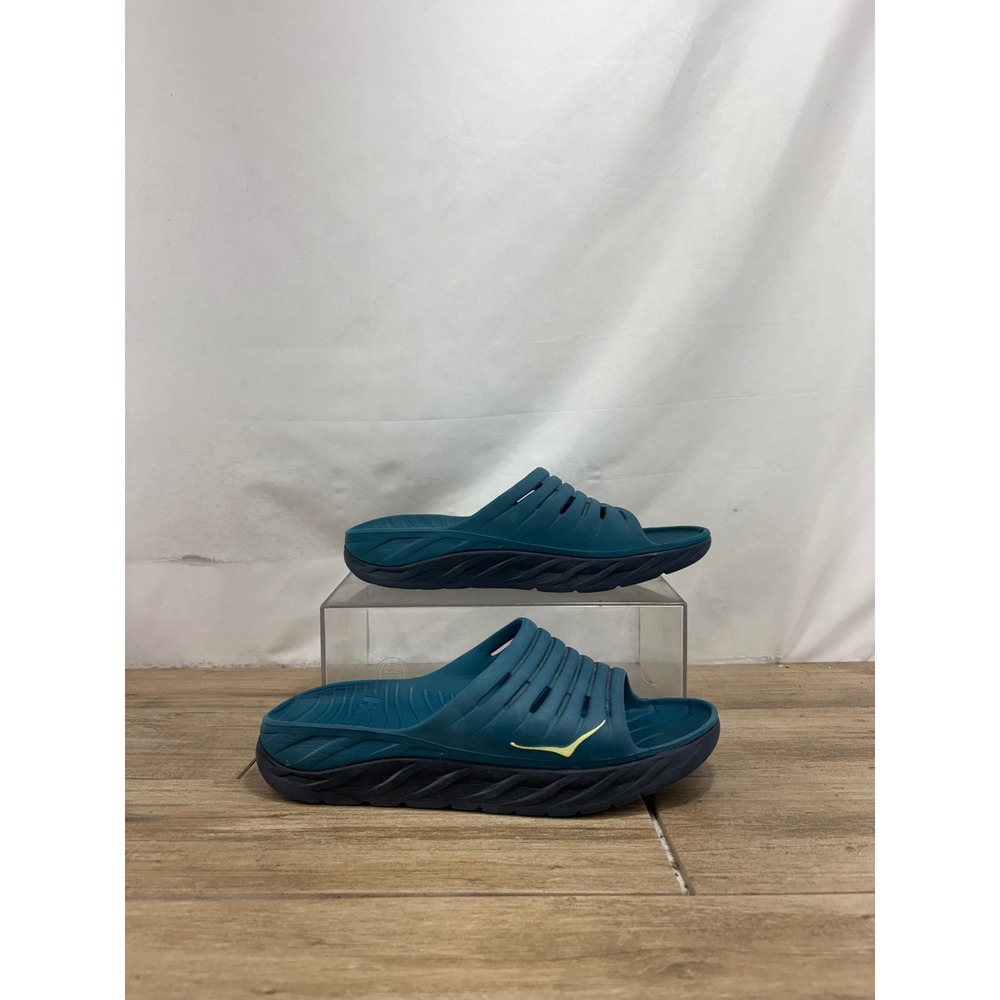 Hoka One One Ora Recovery Slide 2 Mens 13 Teal Black Sandals 1099673